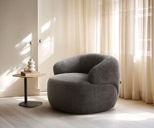 DELIFE Lounge fotel Nova 88x88 cm bouclé puha sötét bézs