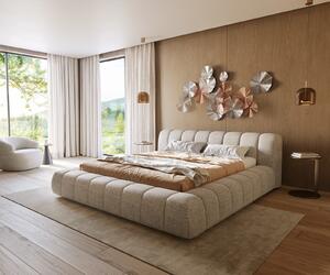 DELIFE Kárpitozott ágy Cutio 180x200 cm szövött szövet puha bézs