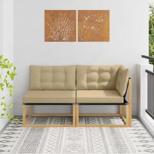 Sarokkanapé egységek párnával Fehér 162,5 x 83 x 73 cm