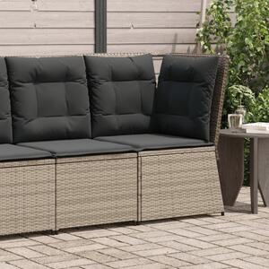 VidaXL szürke polyrattan kerti sarokkanapé párnával