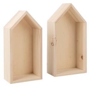 2 darabos fa polc szett házikó formájában LITTLE HOUSES