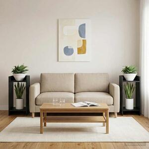 Növényállvány polcokkal Fekete Tölgy 30 x 30 x 60 cm Mérnöki fa