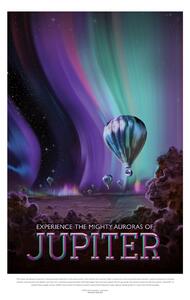 Illusztráció Jupiter (Retro Planet & Moon Poster) - Space Series (NASA), (26.7 x 40 cm)