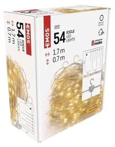 Kültéri LED-es jégcsap fényfüggöny (54 LED, 1.7x0.7 m) 8 program, meleg fehér