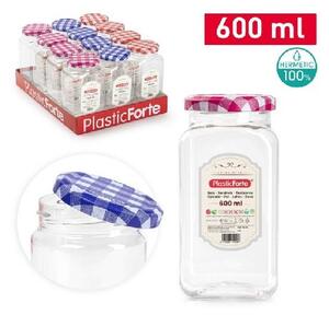 TÁROLÓ 600ML ÁTLÁTSZÓ MŰANYAG CSAVAROS TETEJŰ