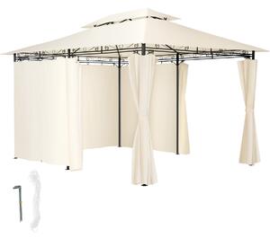 Tectake 403268 emine luxus kerti sátor 4 x 3 m 6 oldalfallal - krémes