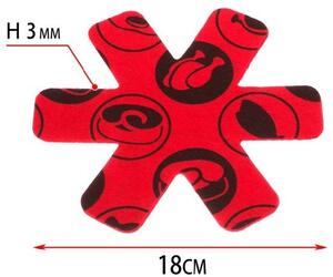 EDÉNYALÁTÉT HATSZÖGLETŰ ÁTM:18CM PIROS