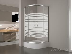 Vela Banyo zuhanykabin - 80 ÍVES - 5 mm CSÍKOS vízlepergető üveggel - 80 x 80 x 190 cm