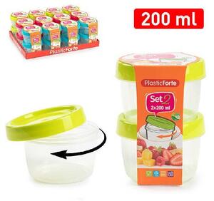 ÉTELTÁROLÓ DOBOZ MŰA. 2DB 200ML TÖBBFÉLE SZÍN