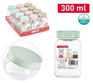 TÁROLÓ 300ML ÁTLÁTSZÓ MŰANYAG CSAVAROS TETEJŰ