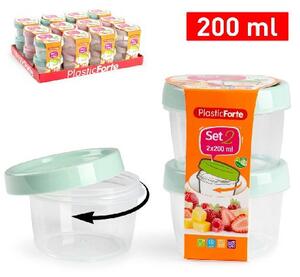 ÉTELTÁROLÓ DOBOZ MŰA. 2DB 200ML TÖBBFÉLE SZÍN