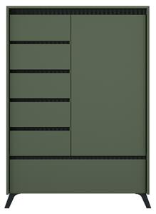 KONDELA Komód, smoke zöld/fekete, LONGY REG1D5S1K