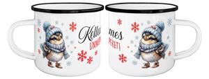 DÍSZÍTETT BÖGRE - FÉM - KELLEMES UNNEPEKET 350ML