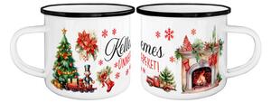 DÍSZÍTETT BÖGRE - FÉM - KELLEMES UNNEPEKET 350ML
