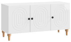 TV szekrény 99 x 34,5 x 50 cm Magasfényű Fehér Szerelt Fa