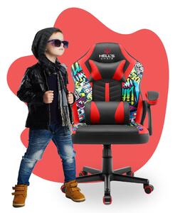Hells Gyerek játékszék Hell's Chair HC-1001 KIDS Graffiti Black Red