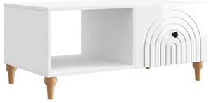 Dohányzóasztal Magasfényű Fehér 90 x 50 x 40 cm Szerelt Fa