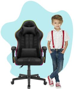 Hells Gyerek játékszék Hell's Chair HC-1004 KIDS LED FEKETE
