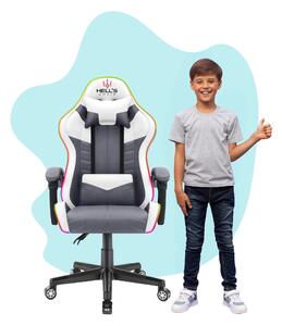 Hells Gyerek játékszék Hell's Chair HC-1004 KIDS LED Szürke Fehér