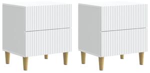 Éjjeliszekrény fiókkal 2 pcs Fehér 43 x 34,5 x 48 cm Szerelt Fa