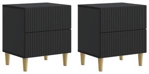 Éjjeliszekrény 2 pcs Fekete 43 x 34,5 x 48 cm Szerelt Fa