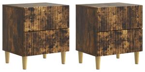 Éjjeliszekrény 2 pcs Füstös Tölgy 43 x 34,5 x 48 cm Szerelt Fa