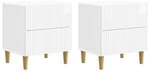 Éjjeliszekrény fiókkal 2 pcs Magasfényű Fehér 43 x 34,5 x 48 cm