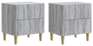Éjjeliszekrény 2 pcs Szürke Sonoma 43 x 34,5 x 48 cm Szerelt Fa