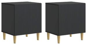 Éjjeliszekrény 2 pcs Fekete 43 x 34,5 x 50 cm Szerelt Fa