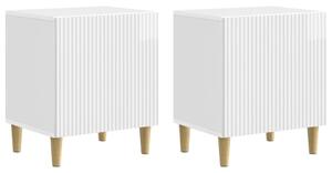 Éjjeliszekrény 2 pcs Magasfényű Fehér 43 x 34,5 x 50 cm