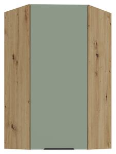 KONDELA Felső sarokszekrény, aquamarine/artisan tölgy, ARSANY 60x60 GN-108 1F