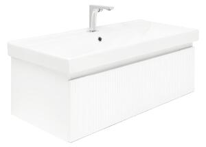Fürdőszoba szekrény csapteleppel és mosdóval SAT Evolution 1 98x30x44,8 cm fehér szőnyeg SATEVO100WMU1B