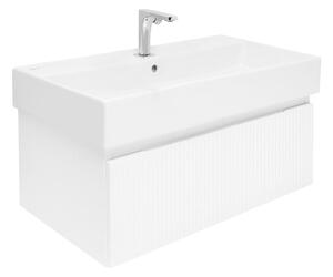 Fürdőszoba szekrény csapteleppel és mosdóval SAT Evolution 1 78x30x44,8 cm fehér szőnyeg SATEVO80WMU2BA