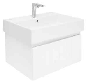 Fürdőszoba szekrény csapteleppel és mosdóval SAT Evolution 1 58x30x44,8 cm fehér szőnyeg SATEVO60WMU2BA