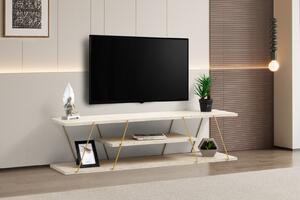 Canaz TV-állvány, arany-travertin, 120 cm