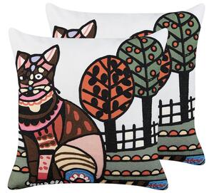 2 db díszpárna MEHSANA Pamut 50 x 50 cm Színes Állatmintás