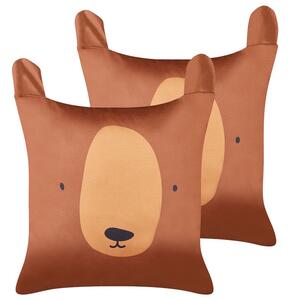 2 db díszpárna TEDDYBEAR Pamut 45 x 45 cm Barna