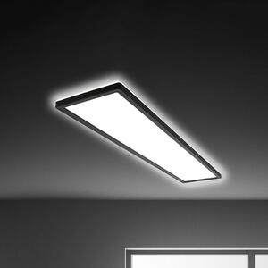 Briloner LED mennyezeti lámpa Tava, fekete, műanyag, 98cm, háttérvilágítással, Fekete, Nappali / Étkező, Műanyag, Modern