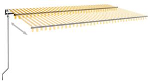 VidaXL sárga és fehér automata napellenző 600 x 350 cm