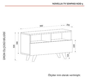 TV asztal/szekrény Noterdame K3 (fehér + dió). 1071745