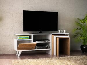 TV asztal/szekrény Nino (fehér + dió). 1071742