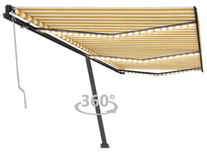 VidaXL sárga-fehér szélérzékelős és LED-es napellenző 600 x 350 cm