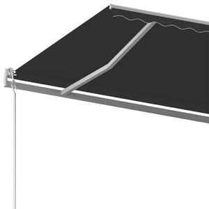 VidaXL antracitszürke kézzel kihúzható póznás napellenző 500 x 300 cm