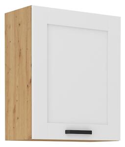 KONDELA Felső szekrény, fehér/artisan tölgy, LULA 60 G-72 1F