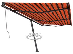 VidaXL narancssárga-barna automata póznás napellenző 600 x 350 cm