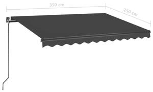 VidaXL antracitszürke kézzel kihúzható napellenző 350 x 250 cm