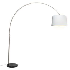 Acél ívlámpa fehér textilbúrával 45 cm - XXL