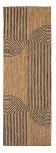 Fekete-barna kültéri-beltéri futószőnyeg 80x250 cm Mira 1453 – Ayyildiz Carpets