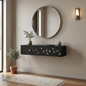 Moka komód, antracit-ezüst, 120 cm