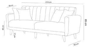 Háromszemélyes kanapé Adriene (sötétkék). 1071958